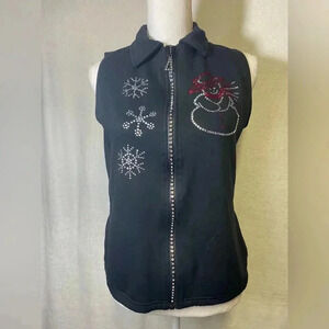 Isaac’s Designs Christmas Zip up‎ Vest women’s size S
